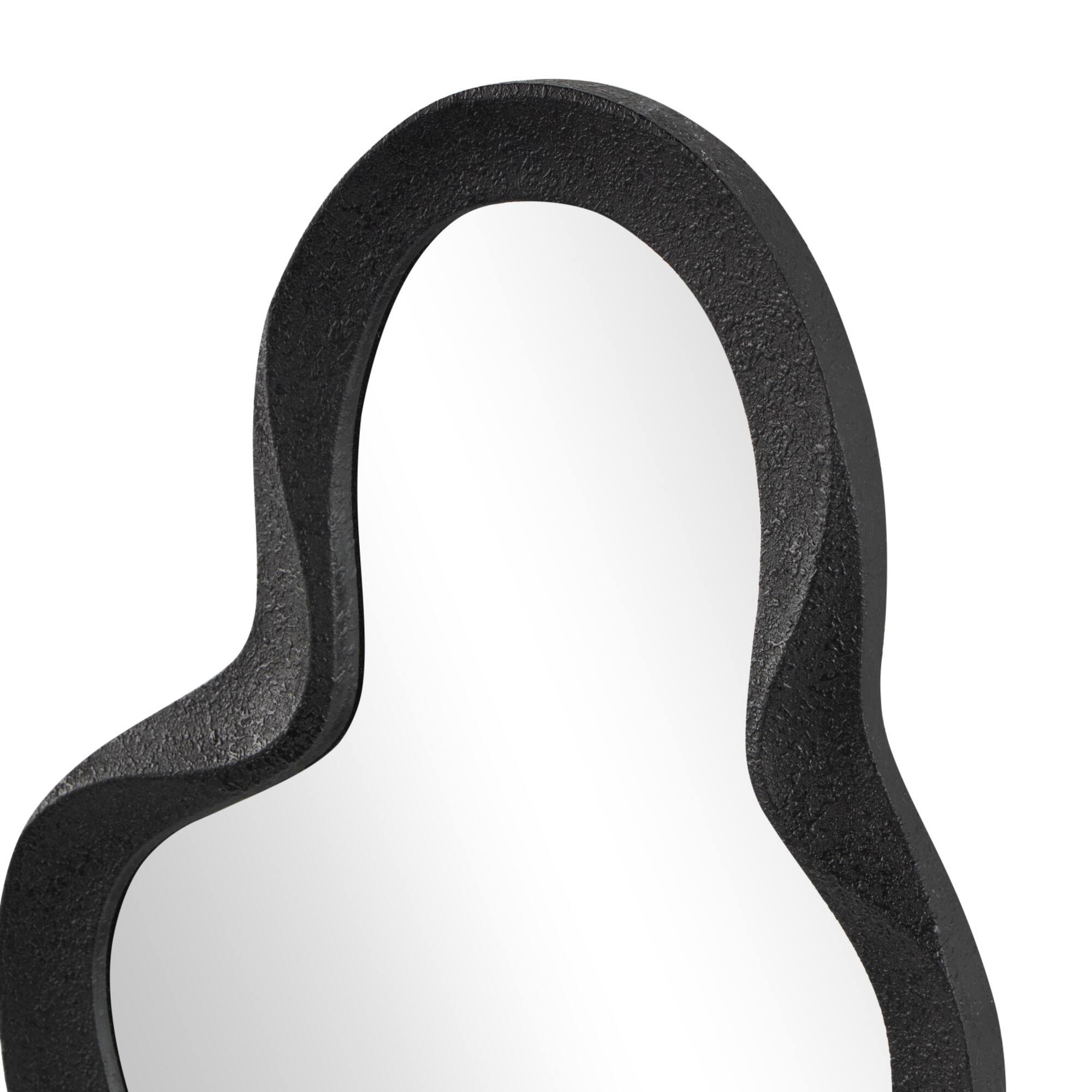 18" x 39" Wood Wavy Room Wall Mirror with Dimensional Frame